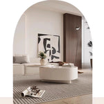 Modern Pine & Ceramic Sintered Stone Tea Table with Tempered Glass Top hgnzj-4326