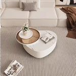 Modern Pine & Ceramic Sintered Stone Tea Table with Tempered Glass Top hgnzj-4326