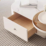 Modern Pine & Ceramic Sintered Stone Tea Table with Tempered Glass Top hgnzj-4326