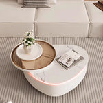 Modern Pine & Ceramic Sintered Stone Tea Table with Tempered Glass Top hgnzj-4326