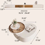 Modern Pine & Ceramic Sintered Stone Tea Table with Tempered Glass Top hgnzj-4326