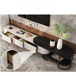 Luxurious Pine and Marble Round Tea Table - Modern Elegance for Your Living Room hgnzj-4328