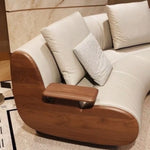Italian Luxury Curved Leather Sofa, Solid Wood Frame Living Room Lounge Couch hhzp-0226-65