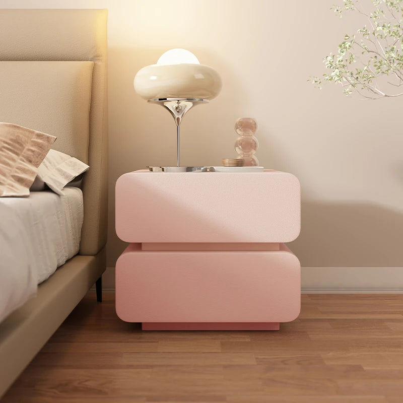 Stylish Faux Leather Nightstand with Modern Design - Perfect for Bedroom Decor and Storage hjd-3143