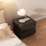 Stylish Faux Leather Nightstand with Modern Design - Perfect for Bedroom Decor and Storage hjd-3143