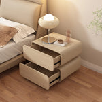 Stylish Faux Leather Nightstand with Modern Design - Perfect for Bedroom Decor and Storage hjd-3143