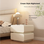 Stylish Faux Leather Nightstand with Modern Design - Perfect for Bedroom Decor and Storage hjd-3143