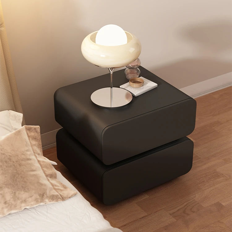 Stylish Faux Leather Nightstand with Modern Design - Perfect for Bedroom Decor and Storage hjd-3143