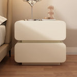 Stylish Faux Leather Nightstand with Modern Design - Perfect for Bedroom Decor and Storage hjd-3143