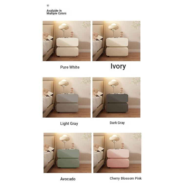 Stylish Faux Leather Nightstand with Modern Design - Perfect for Bedroom Decor and Storage hjd-3143