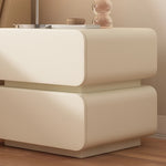 Stylish Faux Leather Nightstand with Modern Design - Perfect for Bedroom Decor and Storage hjd-3143