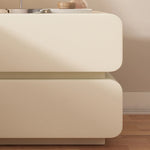 Stylish Faux Leather Nightstand with Modern Design - Perfect for Bedroom Decor and Storage hjd-3143