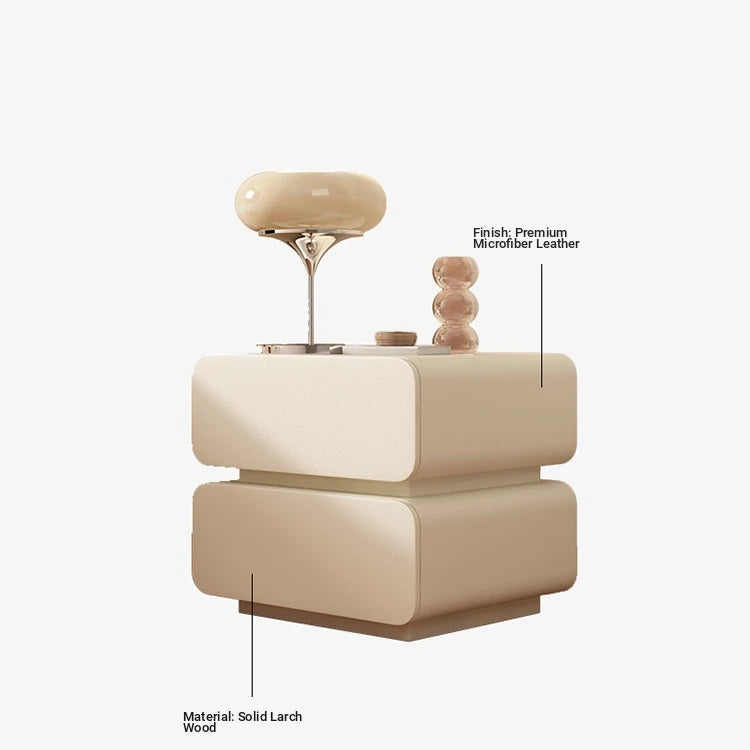 Stylish Faux Leather Nightstand with Modern Design - Perfect for Bedroom Decor and Storage hjd-3143