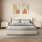 Stylish Solid Wood Nightstand with Faux Leather Finish – Modern Bedroom Storage Solution hjd-3144