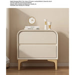 Stylish Solid Wood Nightstand with Faux Leather Finish – Modern Bedroom Storage Solution hjd-3144