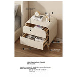 Stylish Solid Wood Nightstand with Faux Leather Finish – Modern Bedroom Storage Solution hjd-3144