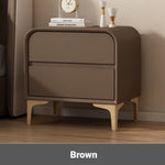 Stylish Solid Wood Nightstand with Faux Leather Finish – Modern Bedroom Storage Solution hjd-3144