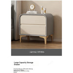 Stylish Solid Wood Nightstand with Faux Leather Finish – Modern Bedroom Storage Solution hjd-3144