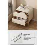 Stylish Solid Wood Nightstand with Faux Leather Finish – Modern Bedroom Storage Solution hjd-3144