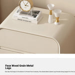 Stylish Solid Wood Nightstand with Faux Leather Finish – Modern Bedroom Storage Solution hjd-3144