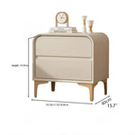 Stylish Solid Wood Nightstand with Faux Leather Finish – Modern Bedroom Storage Solution hjd-3144