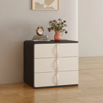 Stylish Solid Wood Nightstand with Faux Leather Finish – Modern 3-Drawer Bedroom Storage Solution hjd-3147