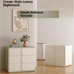 Stylish Solid Wood Nightstand with Faux Leather Finish – Modern 3-Drawer Bedroom Storage Solution hjd-3147