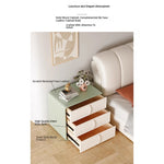 Stylish Solid Wood Nightstand with Faux Leather Finish – Modern 3-Drawer Bedroom Storage Solution hjd-3147