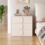 Stylish Solid Wood Nightstand with Faux Leather Finish – Modern 3-Drawer Bedroom Storage Solution hjd-3147