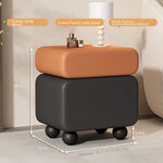 Stylish Faux Leather Nightstand with Wood Finish - Modern Bedroom Storage Solution hjd-3148