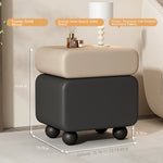 Stylish Faux Leather Nightstand with Wood Finish - Modern Bedroom Storage Solution hjd-3148