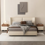 Stylish Faux Leather Nightstand with Wood Finish - Modern Bedroom Storage Solution hjd-3148