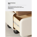 Stylish Faux Leather Nightstand with Wood Finish - Modern Bedroom Storage Solution hjd-3148