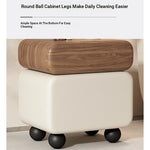 Stylish Faux Leather Nightstand with Wood Finish - Modern Bedroom Storage Solution hjd-3148