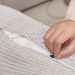 Stylish Gray Sofa with Ash Wood Frame & Wool Cotton-Linen Blend hjhms-1050