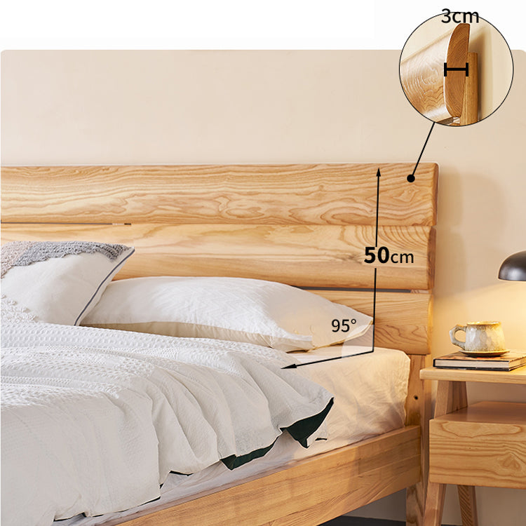 Premium Brown Ash Wood Bed Frame – Modern Natural Wood Design for Stylish Bedrooms hjhms-1563