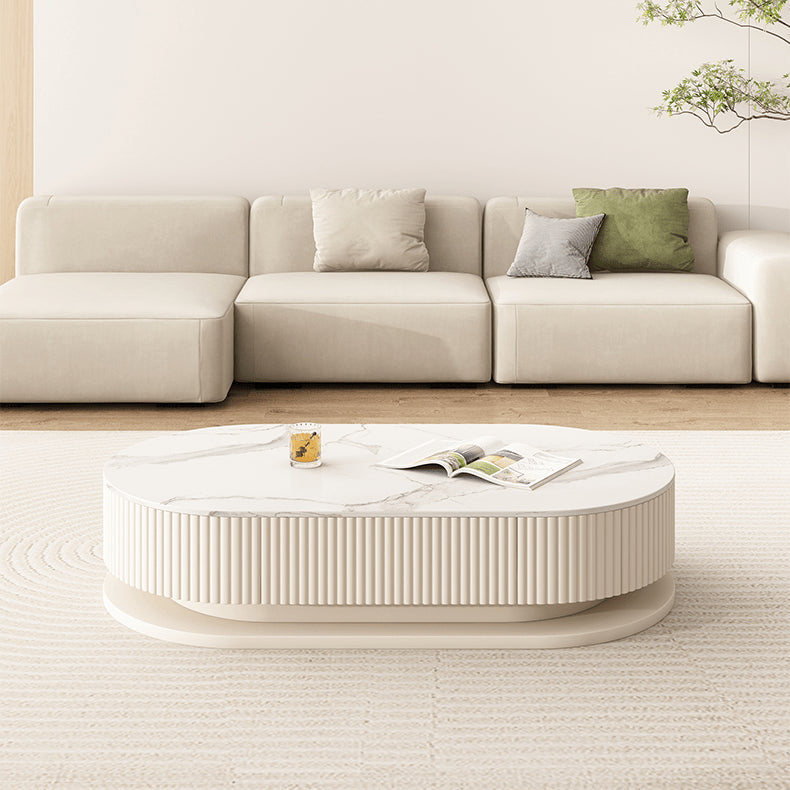 Elegant White-Beige Sintered Stone & Solid Wood TV Cabinet – Modern & Sturdy Design hjl-1178