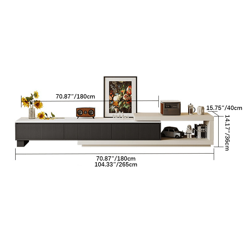 Stunning Modern Tea Table with Black & White Sintered Stone Top and Pine Wood Legs hjl-1183