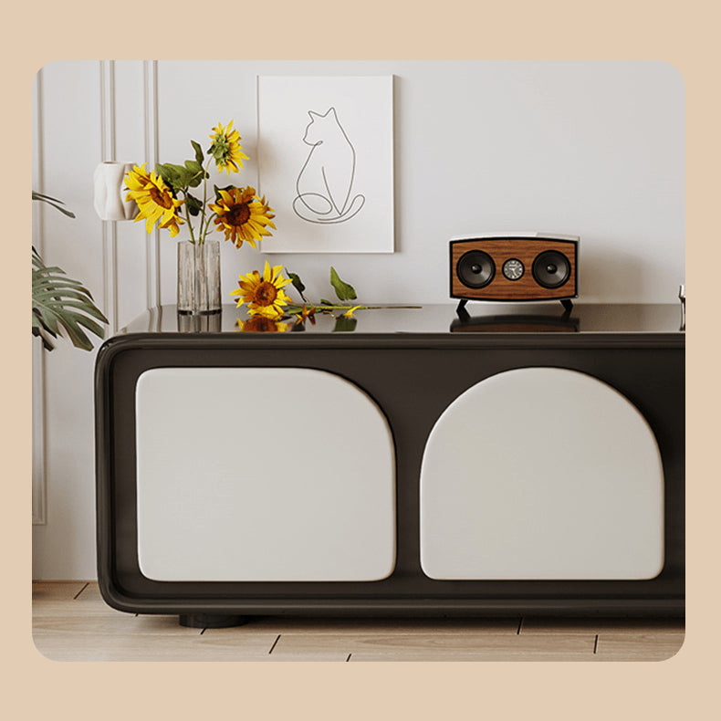 Stylish Beige and Black TV Cabinet for Modern Living Rooms hjl-1192