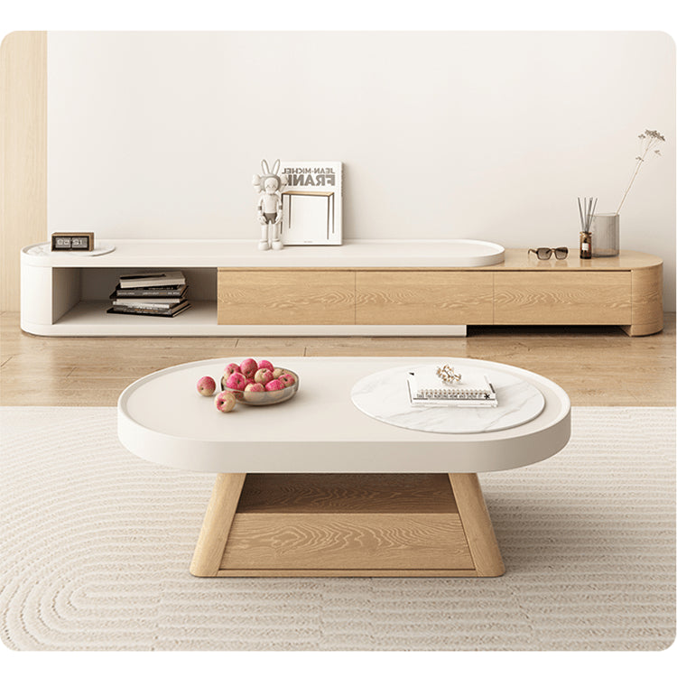 Elegant White Natural Sintered Stone Tea Table - Modern Design for Stylish Living Spaces hjl-1193