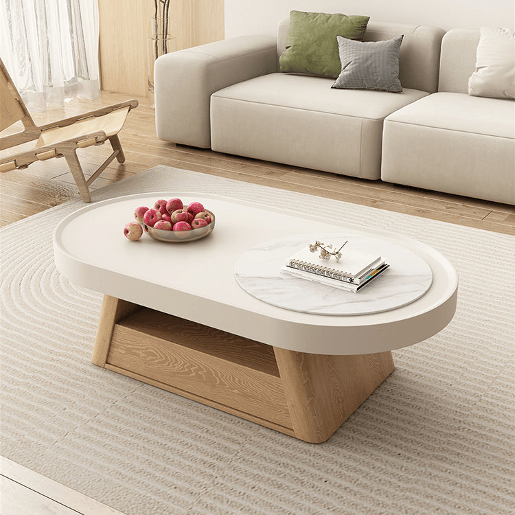 Elegant White Natural Sintered Stone Tea Table - Modern Design for Stylish Living Spaces hjl-1193