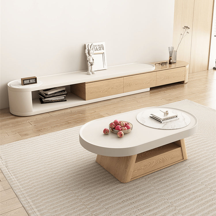 Elegant White Natural Sintered Stone Tea Table - Modern Design for Stylish Living Spaces hjl-1193