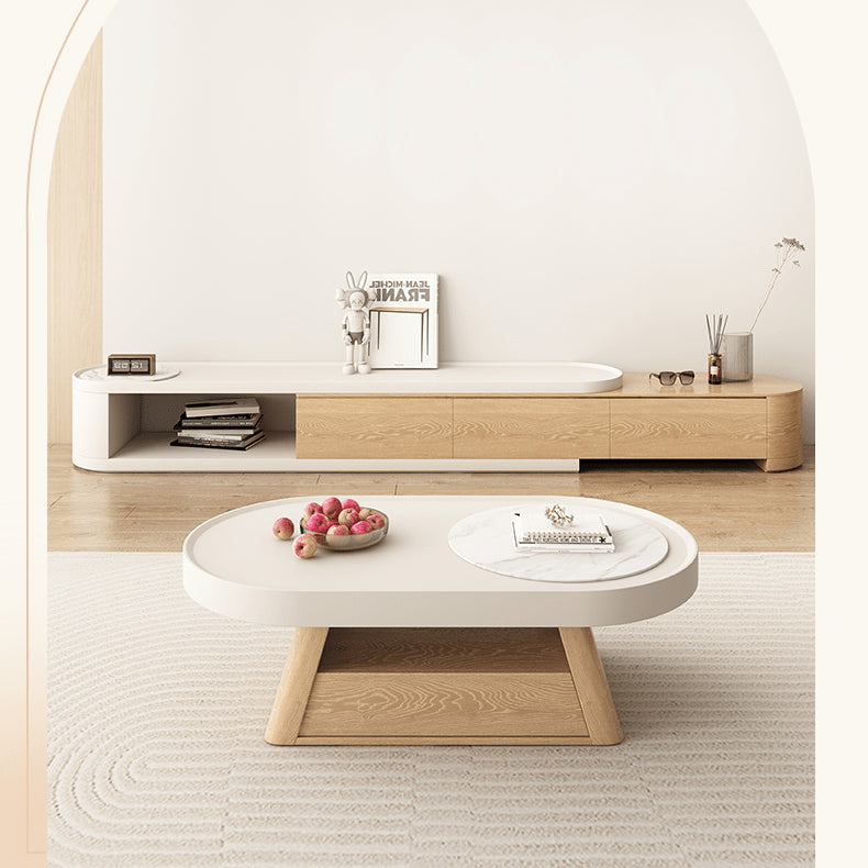 Elegant White Natural Sintered Stone Tea Table - Modern Design for Stylish Living Spaces hjl-1193