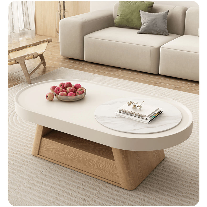 Elegant White Natural Sintered Stone Tea Table - Modern Design for Stylish Living Spaces hjl-1193