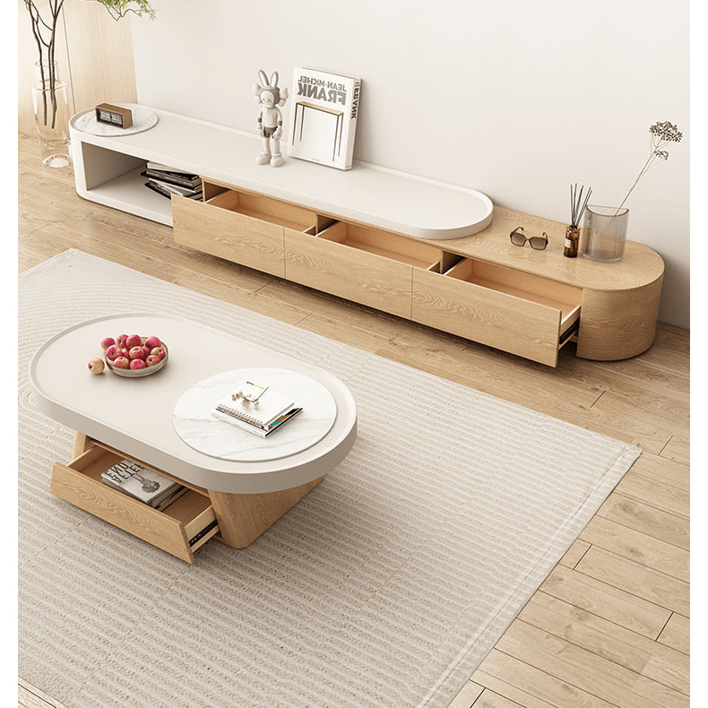 Elegant White Natural Sintered Stone Tea Table - Modern Design for Stylish Living Spaces hjl-1193