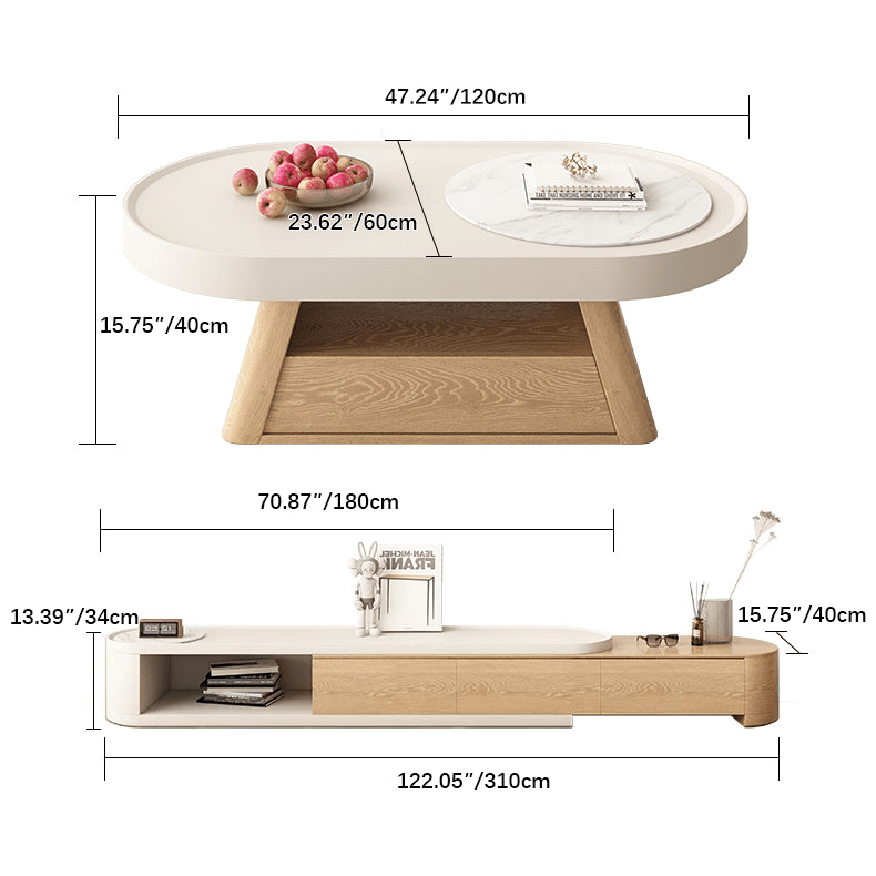 Elegant White Natural Sintered Stone Tea Table - Modern Design for Stylish Living Spaces hjl-1193