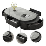 Stylish TV Cabinet - Gray, Black & White - Sintered Stone & Pine Wood Finish hjl-1202