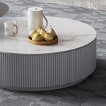 Modern TV Cabinet with White Gray Sintered Stone and Pine Wood Finish hjl-1212