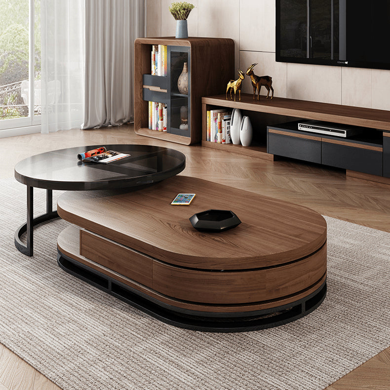 Stylish Brown-Black TV Cabinet for Modern Living Rooms hjl-1214
