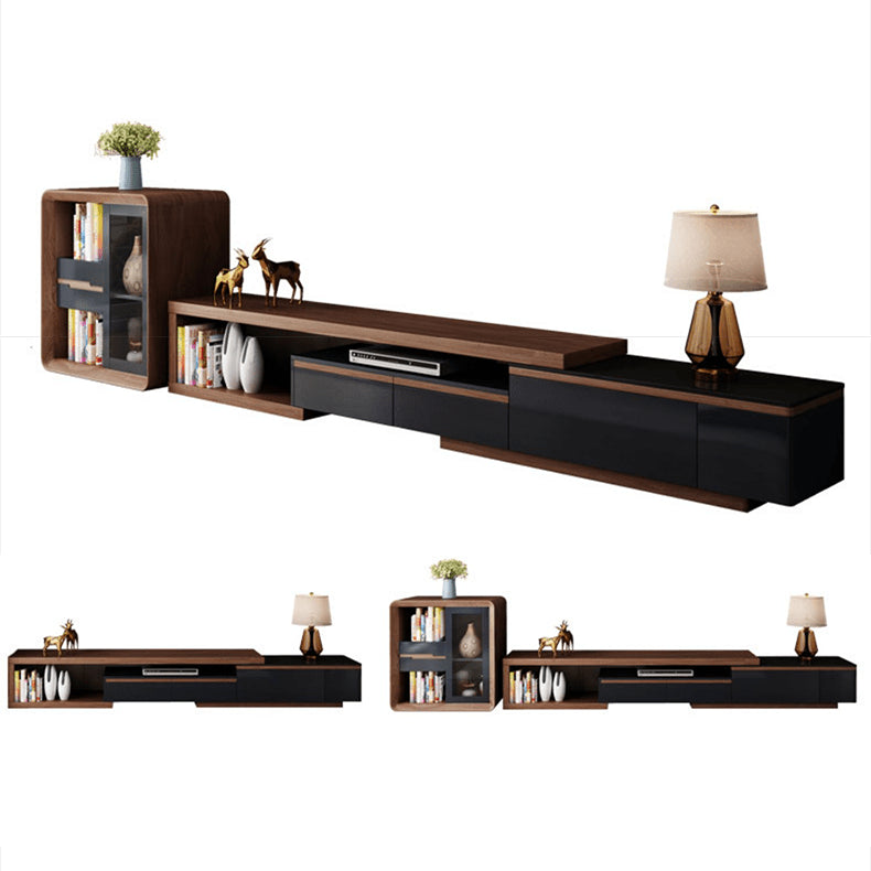 Stylish Brown-Black TV Cabinet for Modern Living Rooms hjl-1214